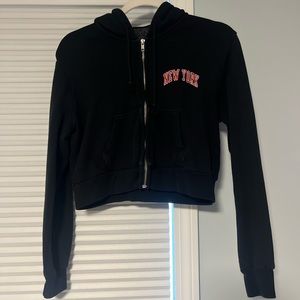Brandy Melville Crop Zip Up- OS